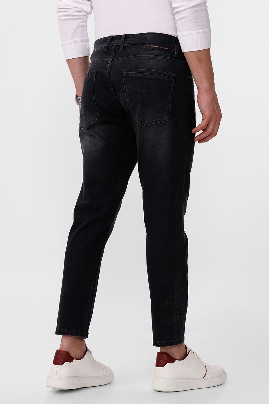 BASICS KERB FIT DARK SHADOW COTTON POLYESTER STRETCH JEAN