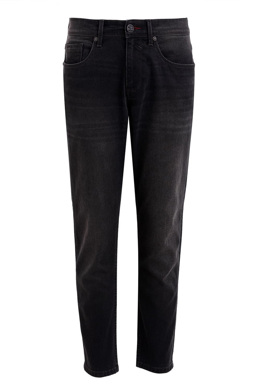BASICS KERB FIT DARK SHADOW COTTON POLYESTER STRETCH JEAN