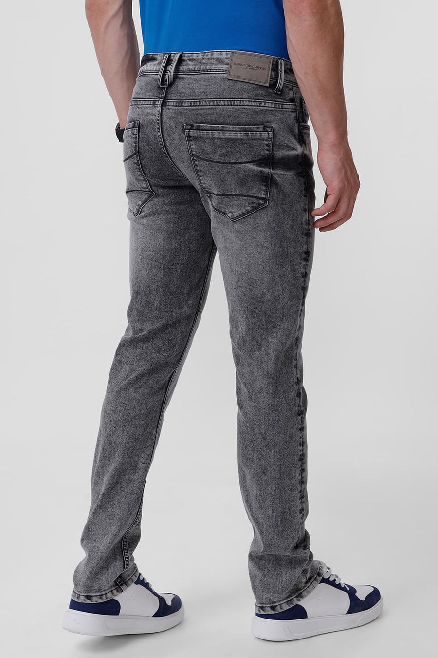 BASICS TORQUE FIT GHOST GREY COTTON POLYESTER STRETCH JEAN