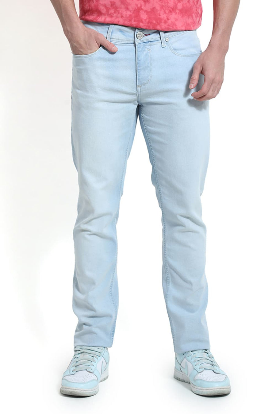 BASICS TORQUE FIT PEARL BLUE COTTON POLYESTER STRETCH JEAN
