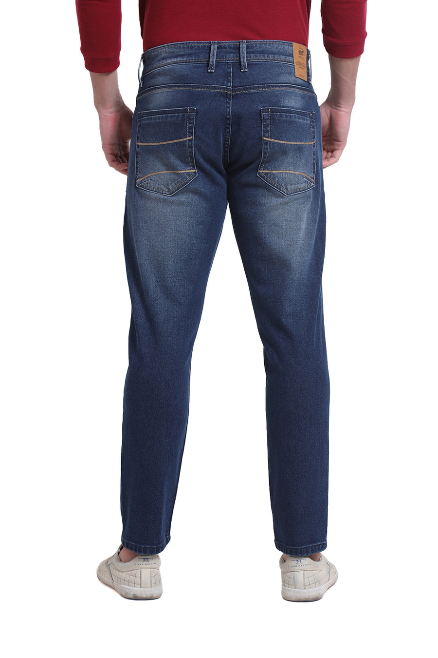 BASICS KERB FIT DARK DENIM COTTON STRETCH JEAN