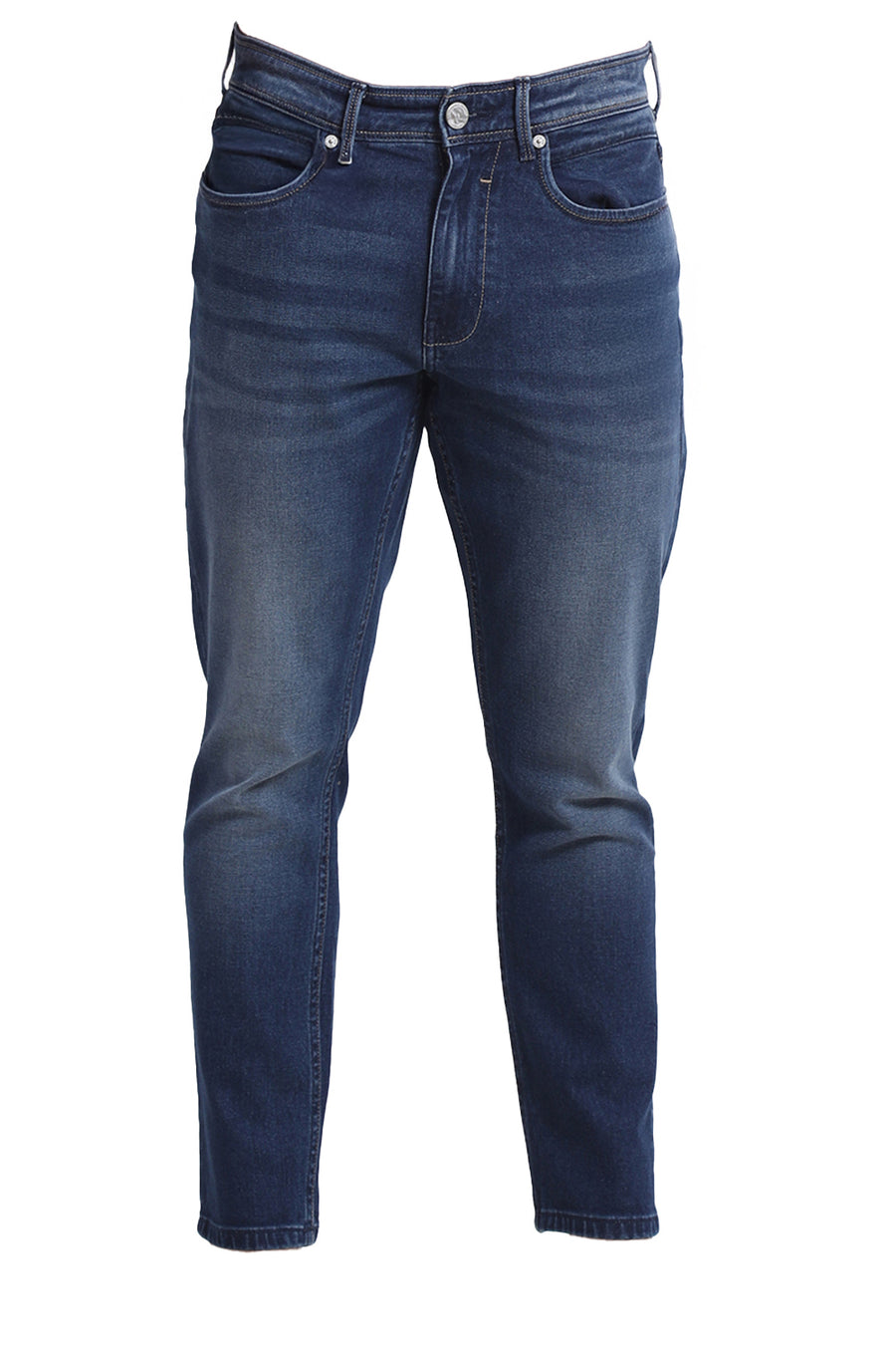 BASICS KERB FIT DARK DENIM COTTON STRETCH JEAN