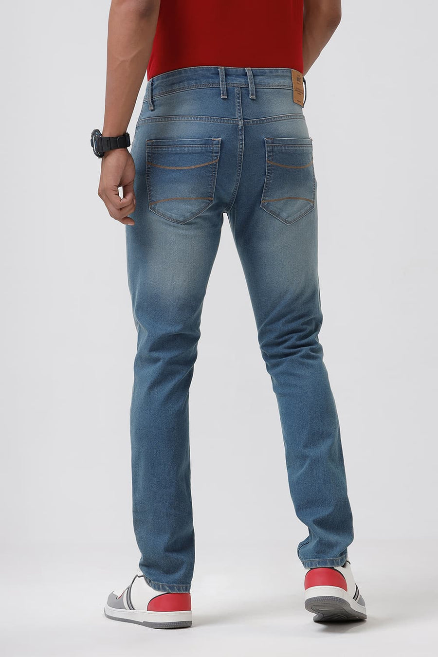BASICS TORQUE FIT BLUE STONE COTTON POLYESTER STRETCH JEAN