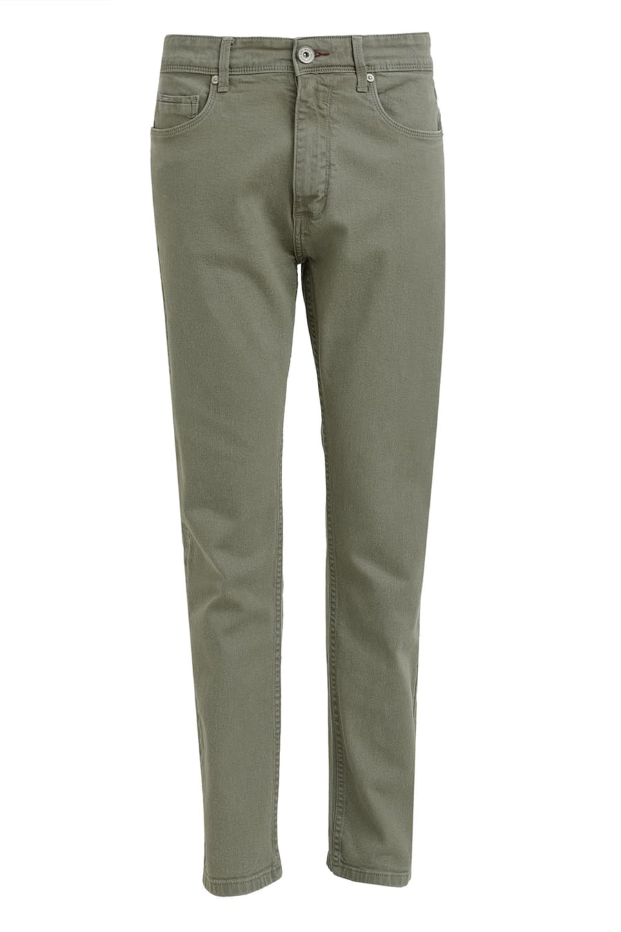 BASICS DRIFT FIT BURNT OLIVE COTTON STRETCH JEAN