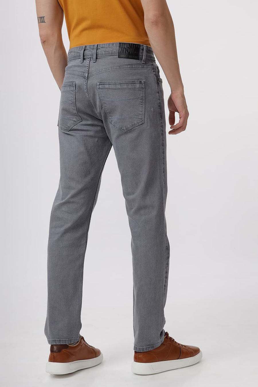 BASICS DRIFT FIT STEEL GREY COTTON STRETCH JEAN