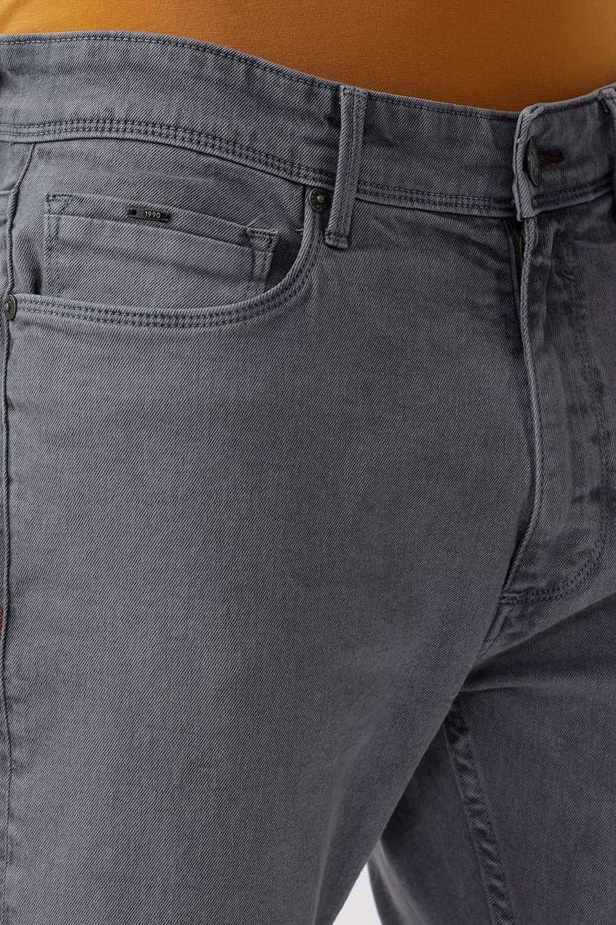 BASICS DRIFT FIT STEEL GREY COTTON STRETCH JEAN