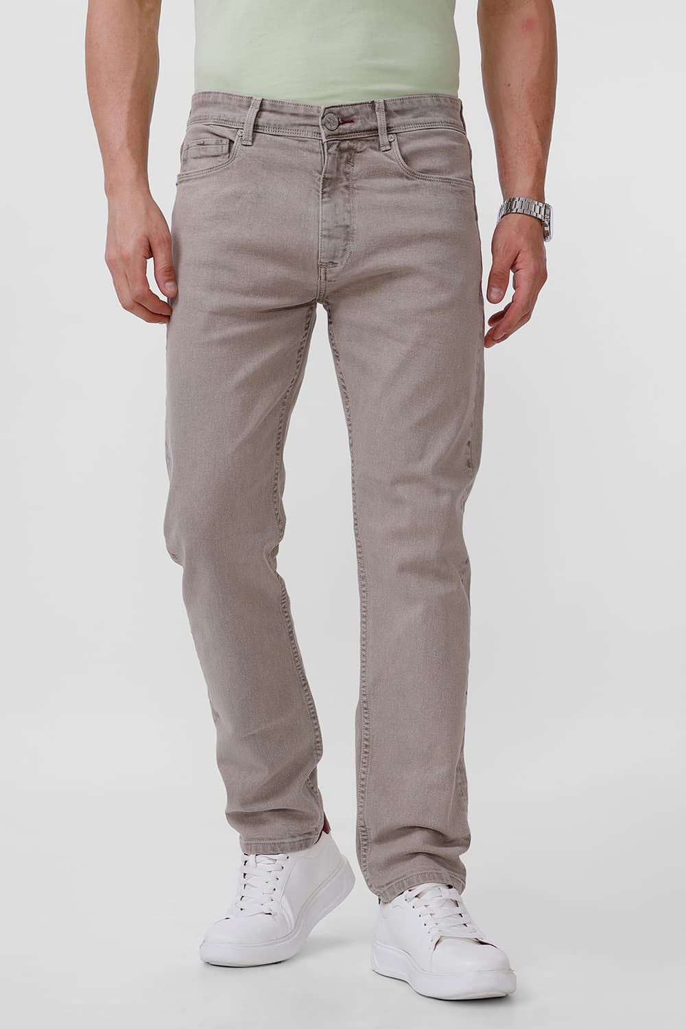 BASICS DRIFT FIT COBBLE STONE COTTON STRETCH JEAN