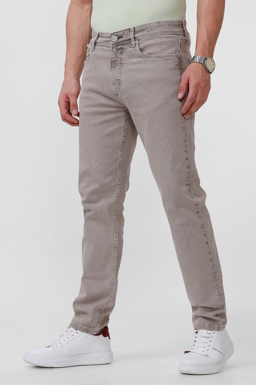 BASICS DRIFT FIT COBBLE STONE COTTON STRETCH JEAN