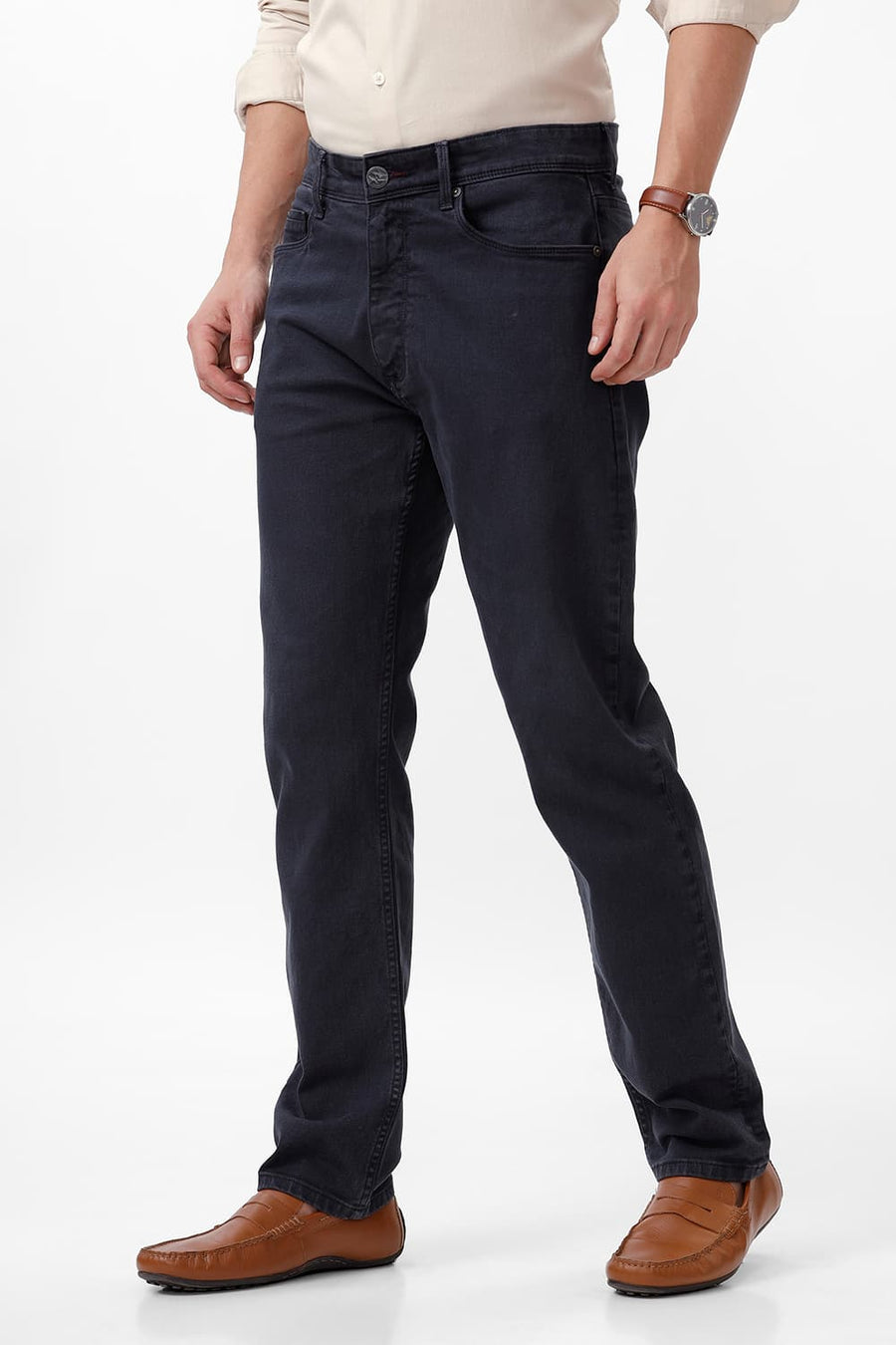BASICS DRIFT FIT BLUE GRAPHITE COTTON STRETCH JEAN
