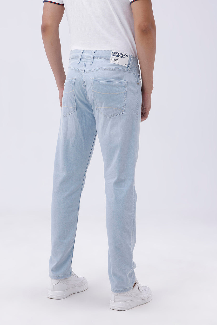 BASICS DRIFT FIT PEARL BLUE COTTON POLYESTER STRETCH JEAN