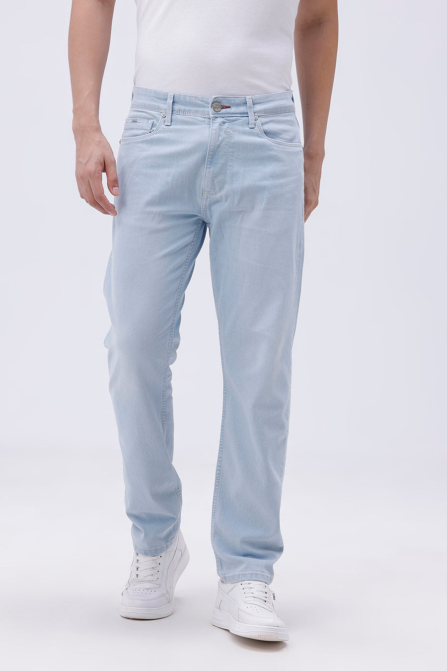 BASICS DRIFT FIT PEARL BLUE COTTON POLYESTER STRETCH JEAN