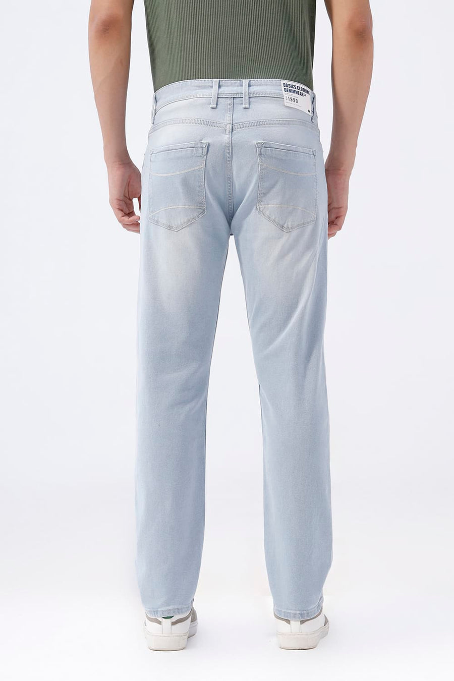 BASICS DRIFT FIT BLUE COTTON STRETCH JEAN