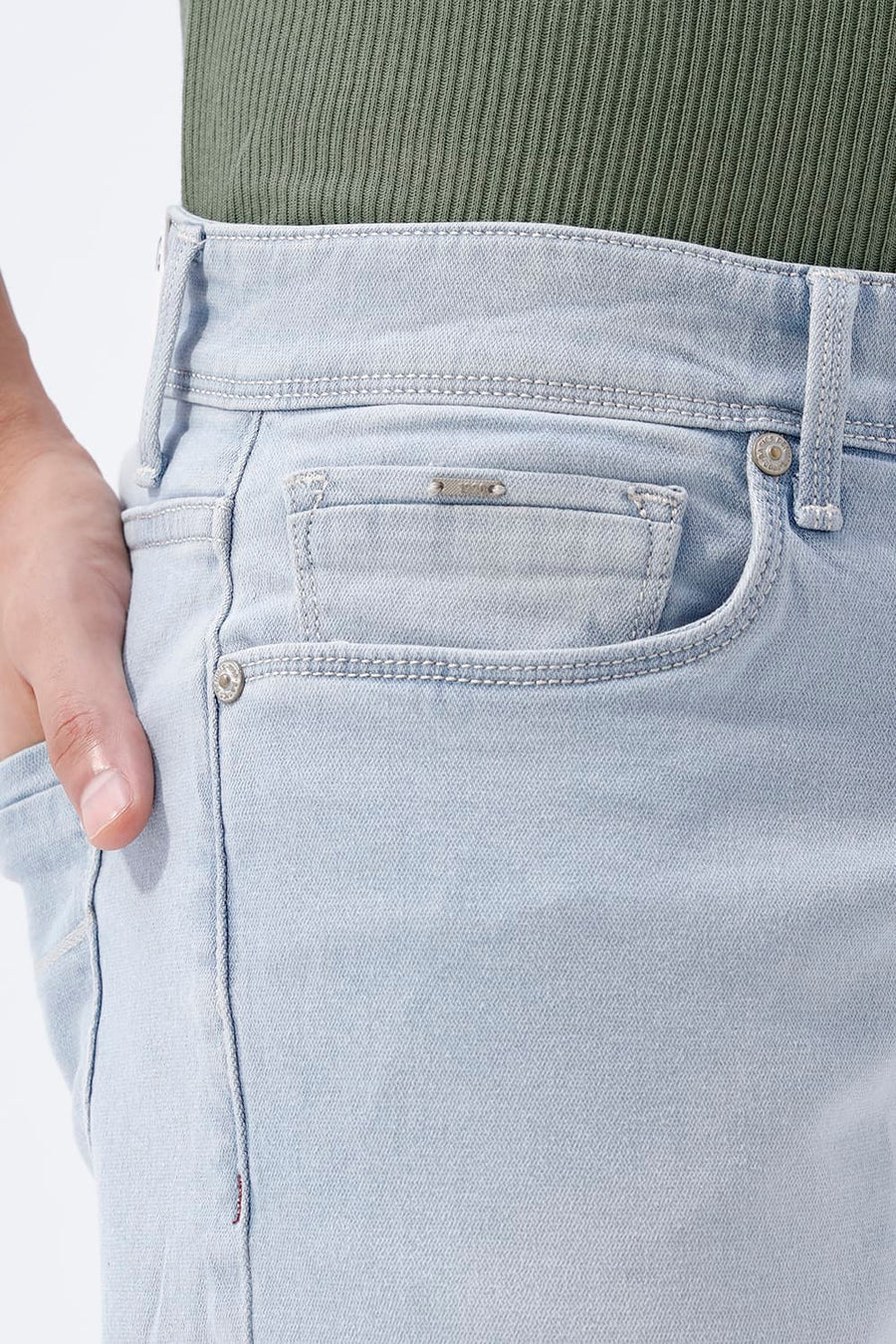 BASICS DRIFT FIT BLUE COTTON STRETCH JEAN