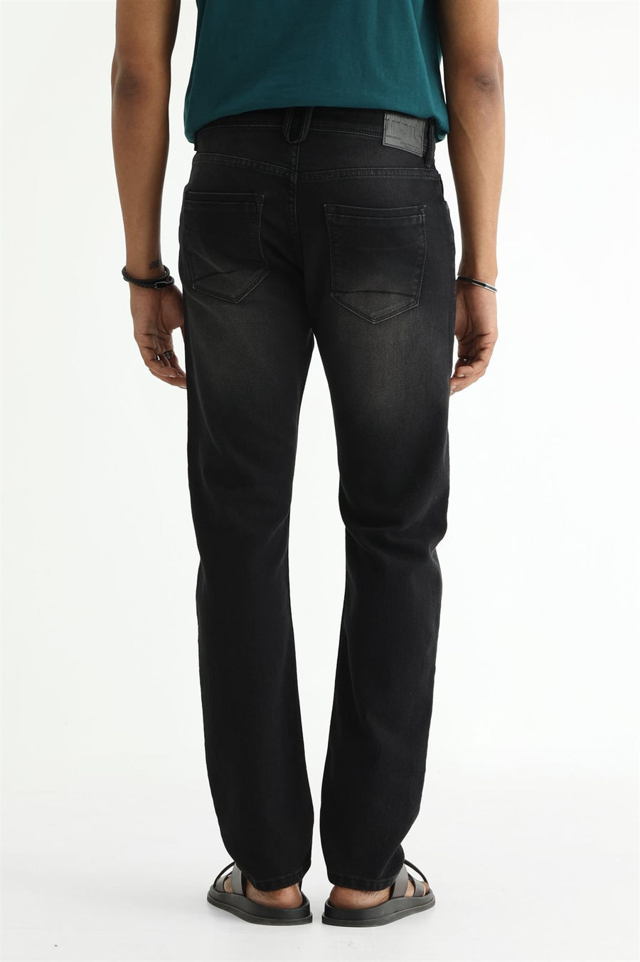 BASICS BLADE FIT BLUE COTTON POLYESTER STRETCH PLAIN JEANS