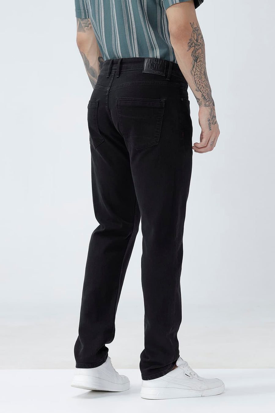BASICS DRIFT FIT RED COTTON POLYESTER STRETCH PLAIN JEANS