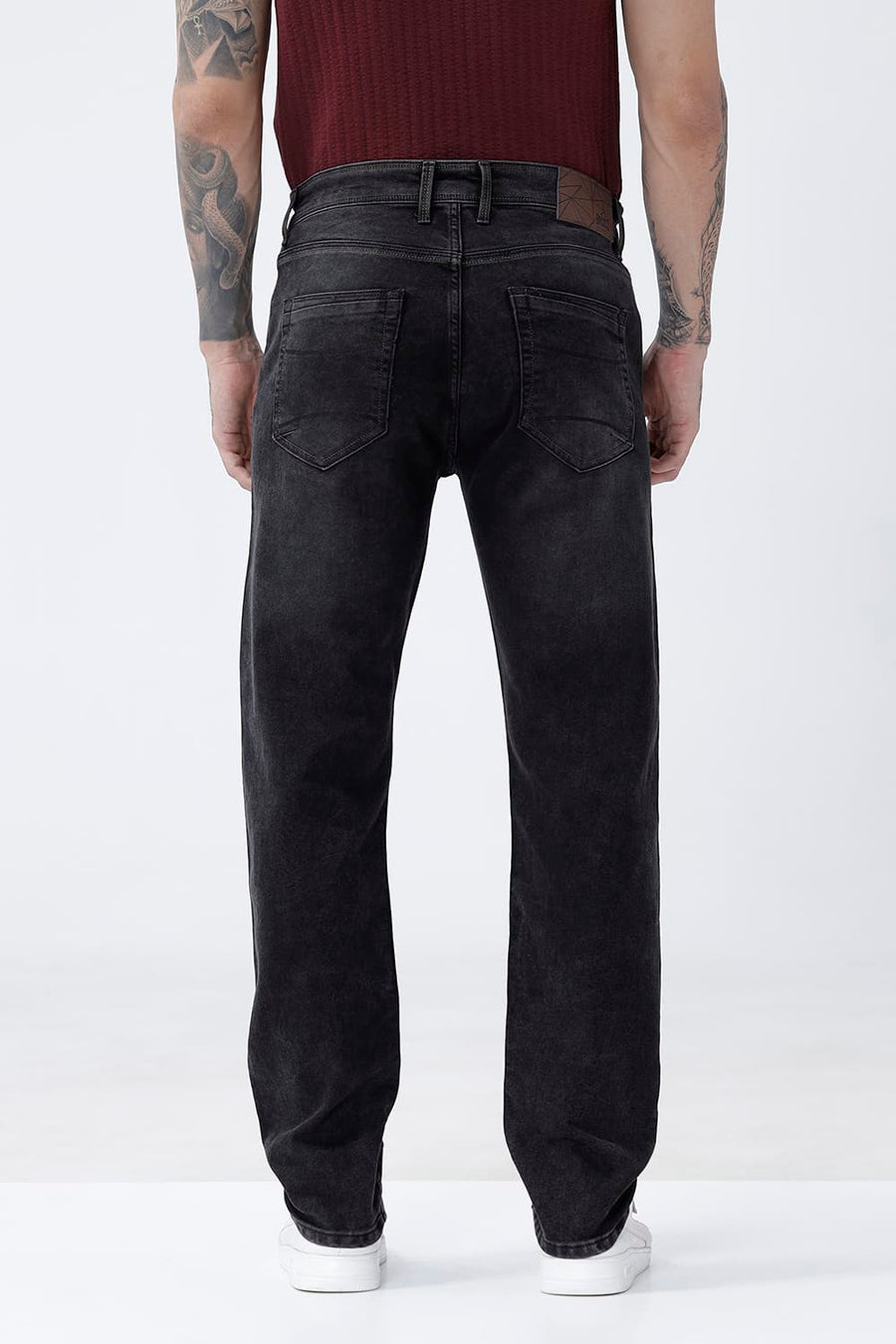 BASICS DRIFT FIT BLUE COTTON POLYESTER STRETCH PLAIN JEANS