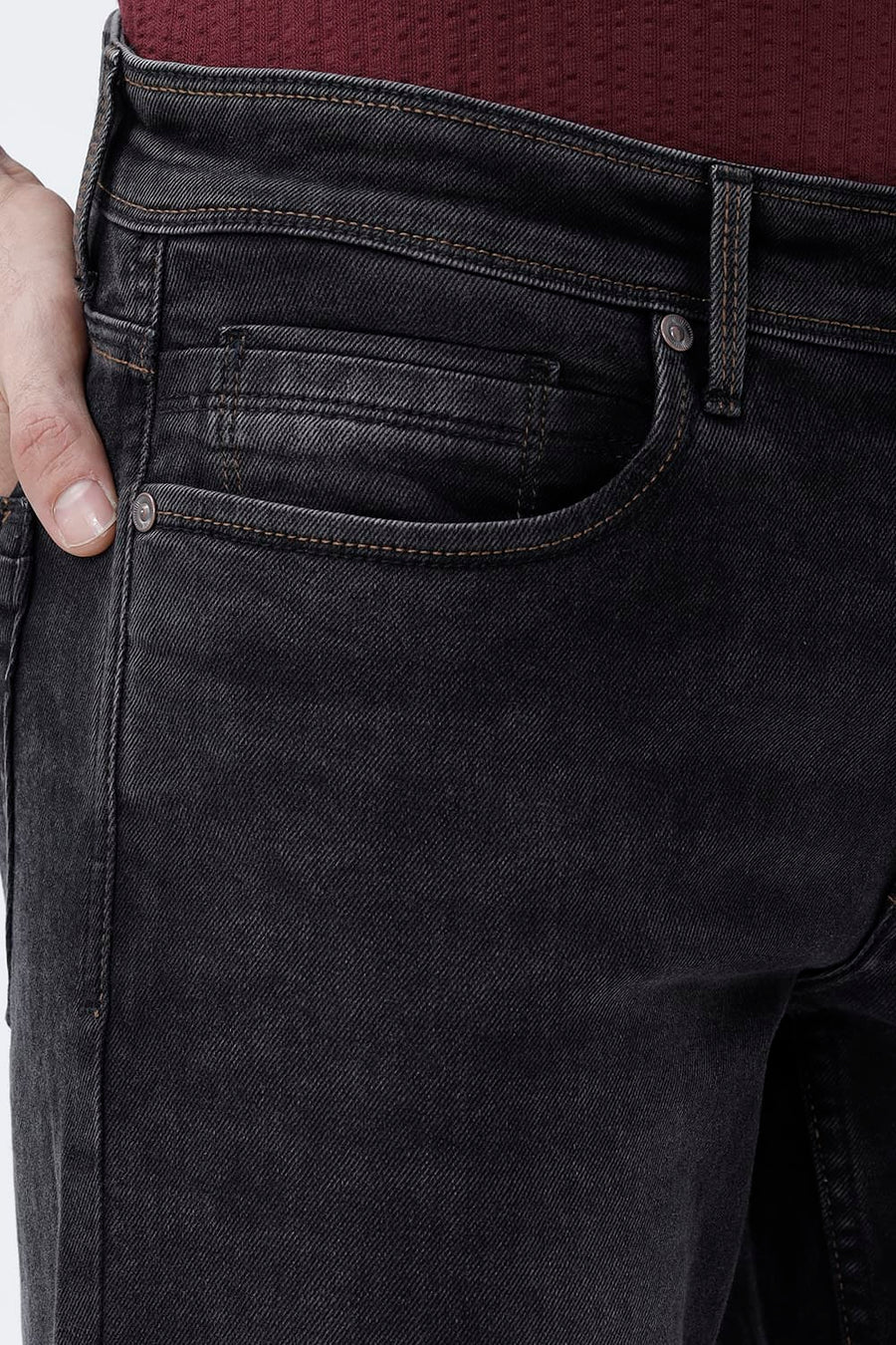 BASICS KERB FIT GREEN COTTON POLYESTER STRETCH PLAIN JEANS