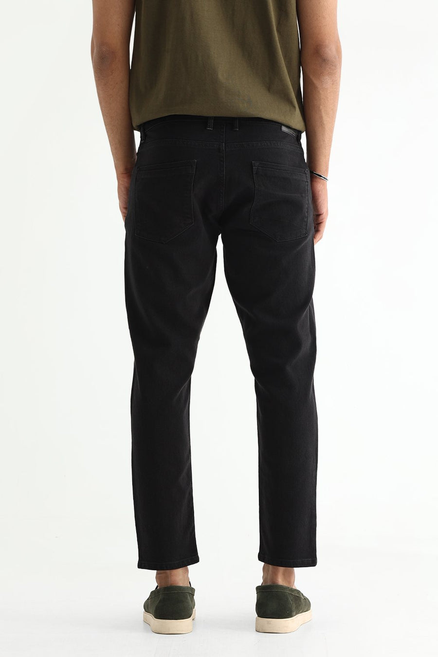 BASICS KERB FIT BROWN COTTON POLYESTER STRETCH PLAIN JEANS