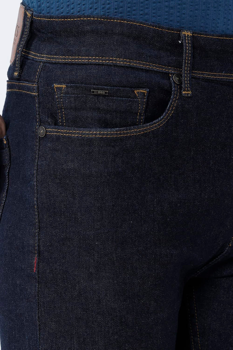 BASICS TORQUE FIT TEAL COTTON STRETCH PLAIN JEANS