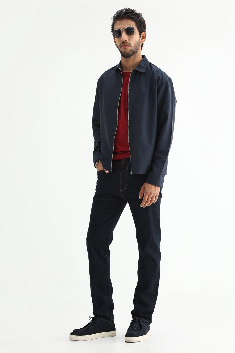 BASICS TORQUE FIT TEAL COTTON STRETCH PLAIN JEANS
