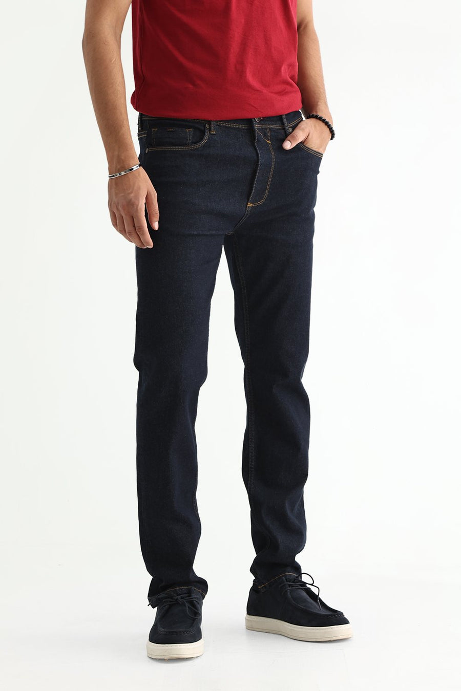 BASICS TORQUE FIT TEAL COTTON STRETCH PLAIN JEANS