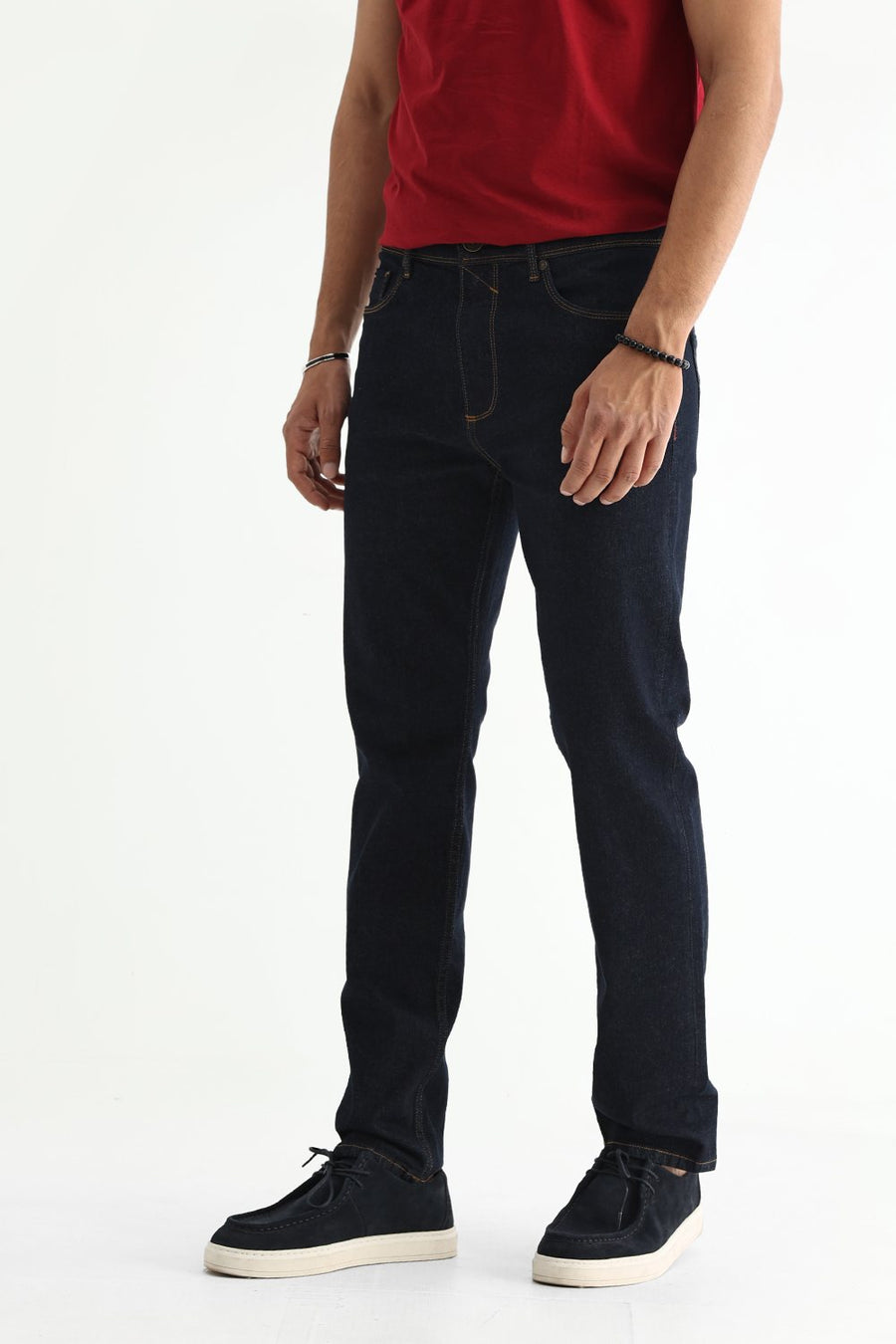 BASICS TORQUE FIT TEAL COTTON STRETCH PLAIN JEANS