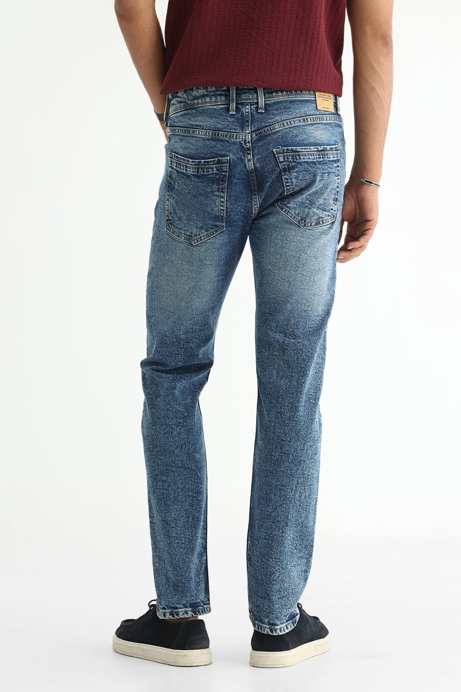 BASICS TORQUE FIT BEIGE COTTON STRETCH PLAIN JEANS