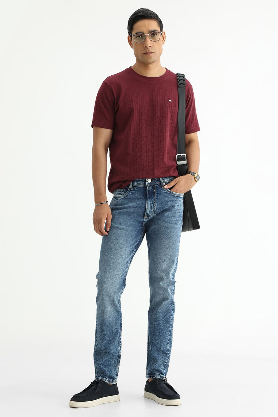 BASICS TORQUE FIT BEIGE COTTON STRETCH PLAIN JEANS