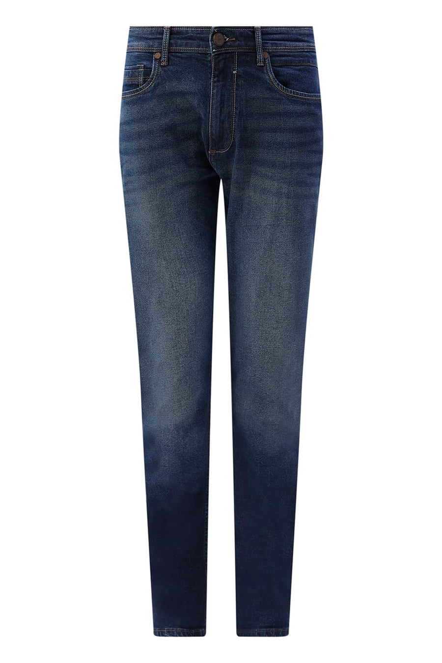 BASICS DRIFT FIT BLUE COTTON STRETCH PLAIN JEANS
