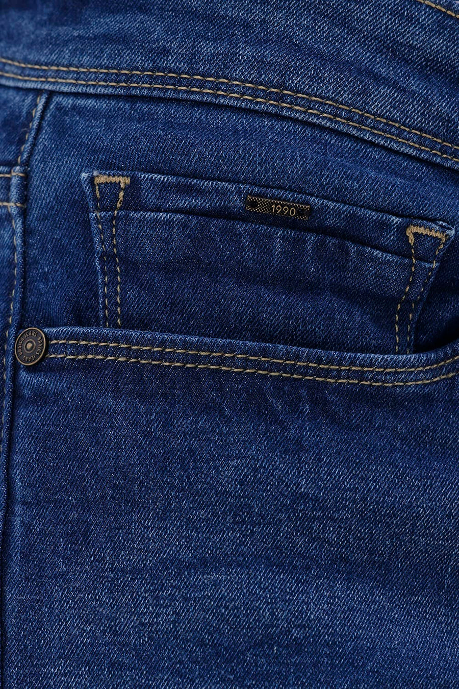 BASICS BLADE FIT GREEN COTTON STRETCH PLAIN JEANS