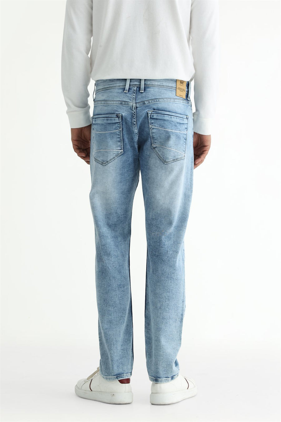 BASICS DRIFT FIT BLACK COTTON POLYESTER STRETCH PLAIN JEANS
