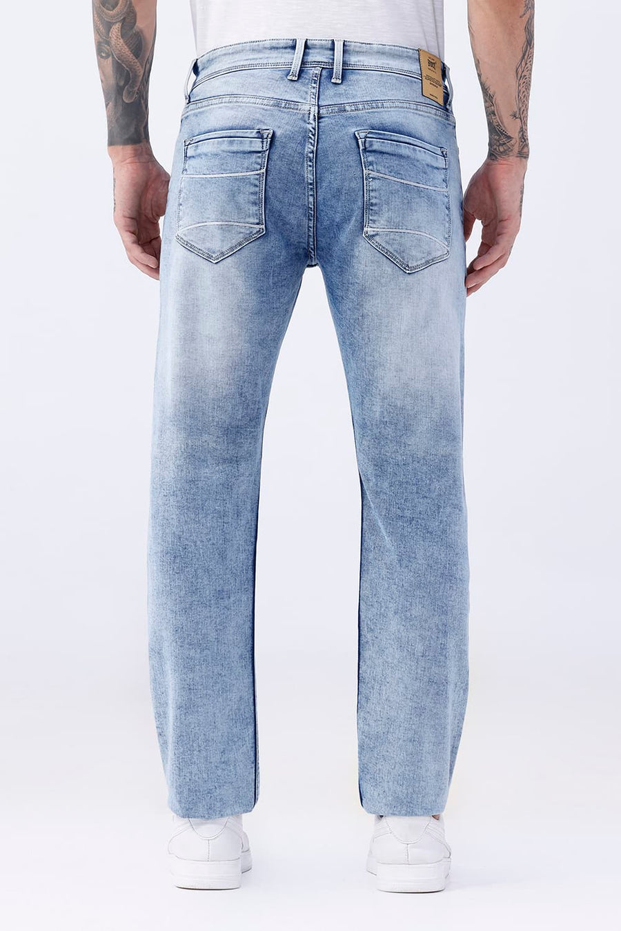 BASICS DRIFT FIT BLACK COTTON POLYESTER STRETCH PLAIN JEANS