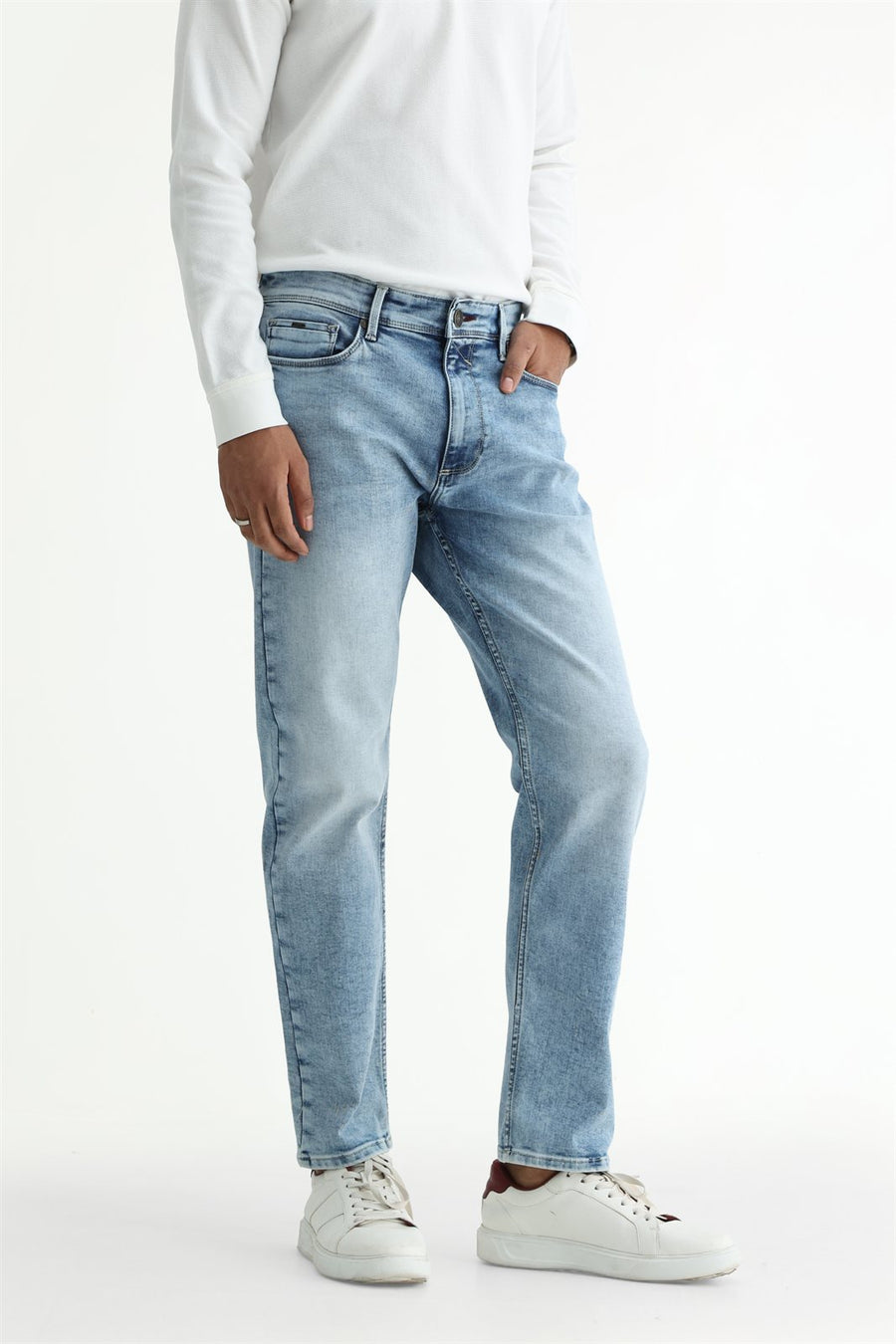 BASICS DRIFT FIT BLACK COTTON POLYESTER STRETCH PLAIN JEANS