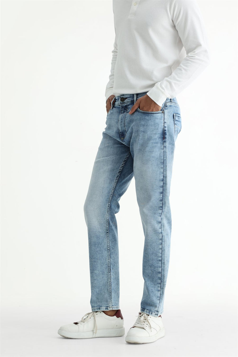 BASICS DRIFT FIT BLACK COTTON POLYESTER STRETCH PLAIN JEANS