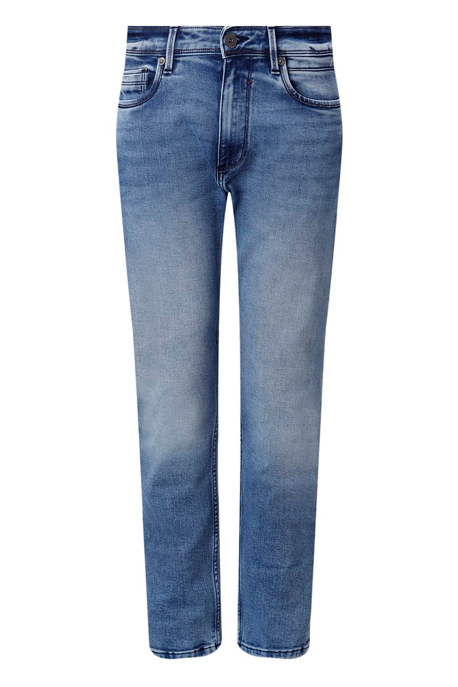 BASICS DRIFT FIT BEIGE COTTON POLYESTER STRETCH PLAIN JEANS