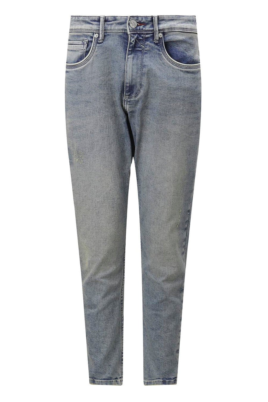 BASICS BLADE FIT GREEN COTTON POLYESTER STRETCH PLAIN JEANS