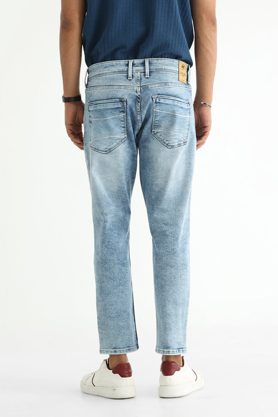 BASICS TORQUE FIT WINE COTTON POLYESTER STRETCH PLAIN JEANS