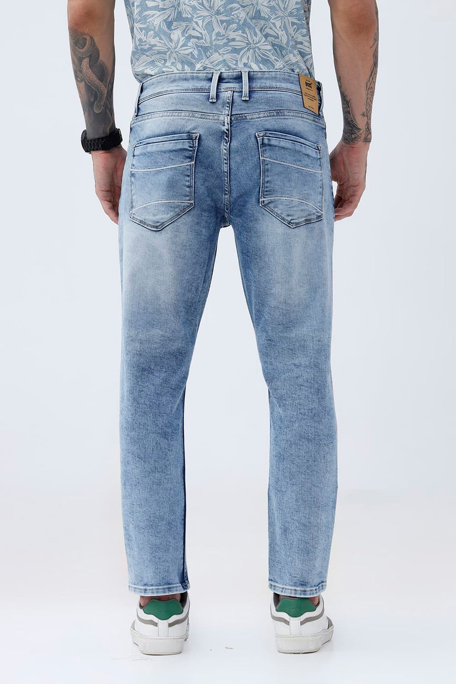 BASICS TORQUE FIT WINE COTTON POLYESTER STRETCH PLAIN JEANS