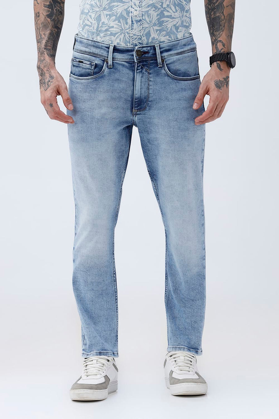 BASICS TORQUE FIT WINE COTTON POLYESTER STRETCH PLAIN JEANS