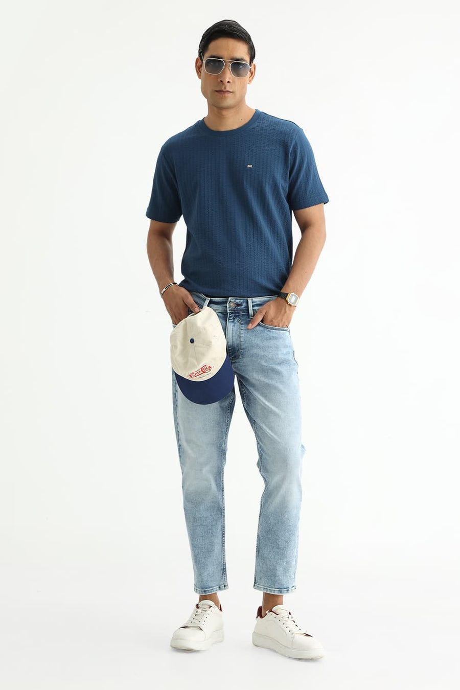 BASICS TORQUE FIT WINE COTTON POLYESTER STRETCH PLAIN JEANS