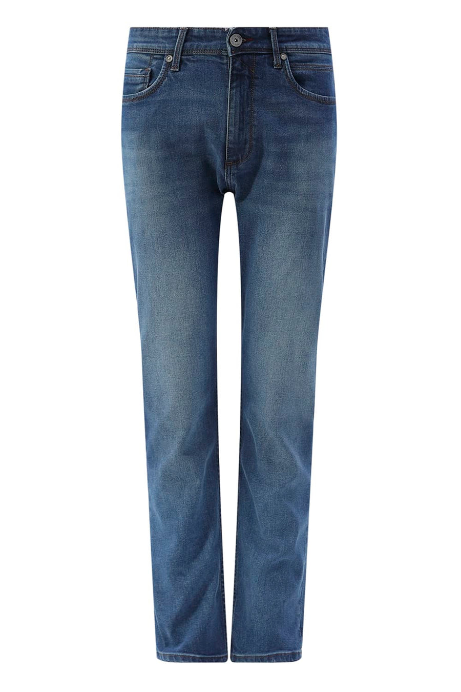 BASICS BLADE FIT WHITE COTTON STRETCH PLAIN JEANS