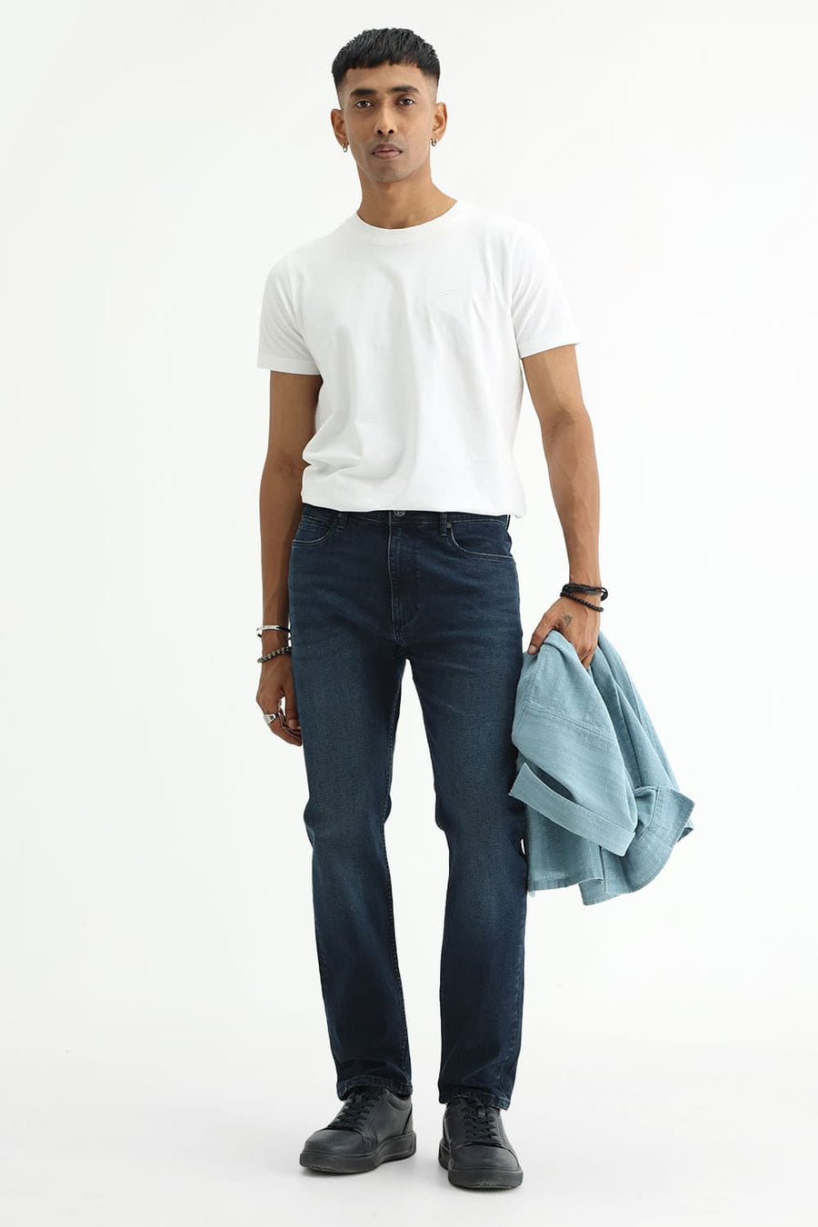 BASICS TORQUE FIT GREEN COTTON STRETCH PLAIN JEANS