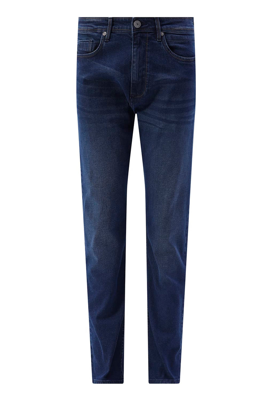 BASICS BLADE FIT NAVY COTTON STRETCH PLAIN JEANS