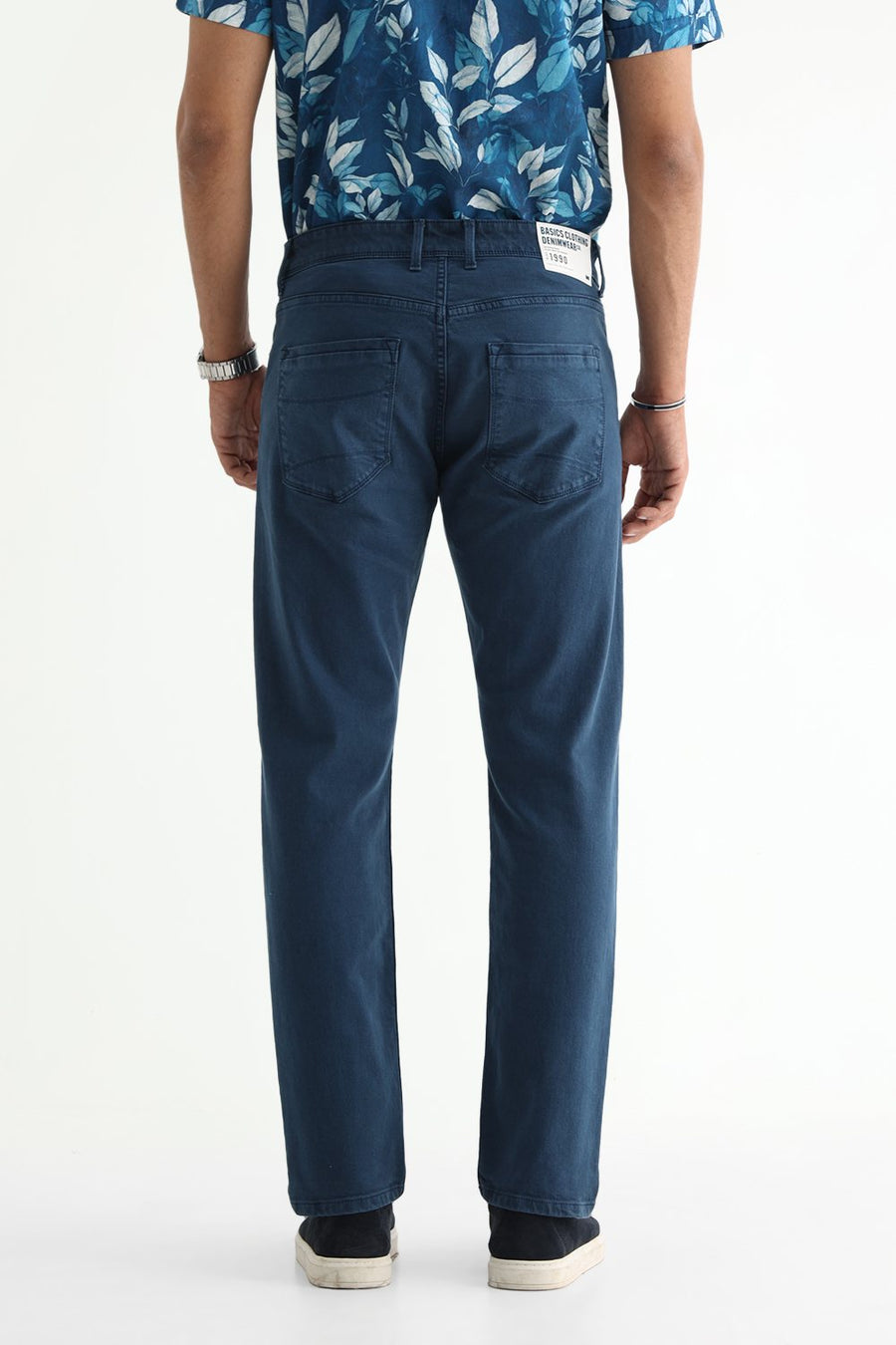BASICS DRIFT FIT MAROON COTTON STRETCH PLAIN JEANS