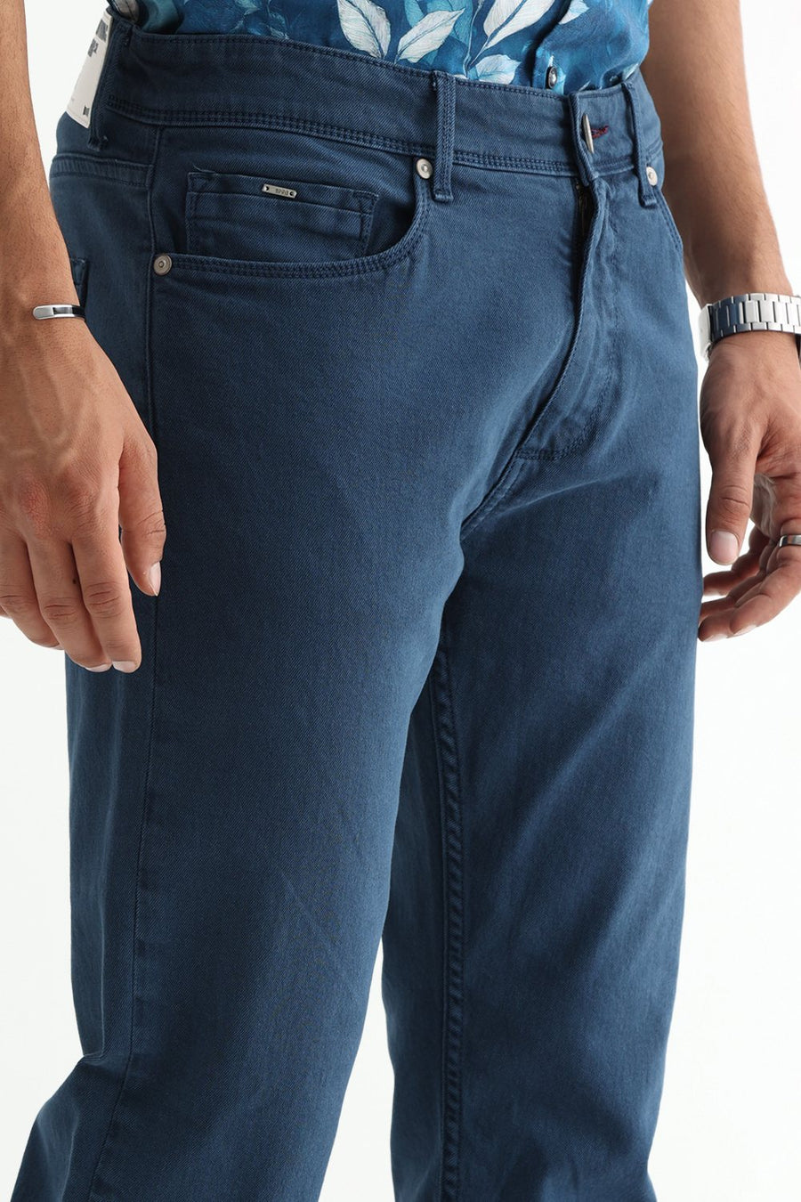 BASICS DRIFT FIT MAROON COTTON STRETCH PLAIN JEANS