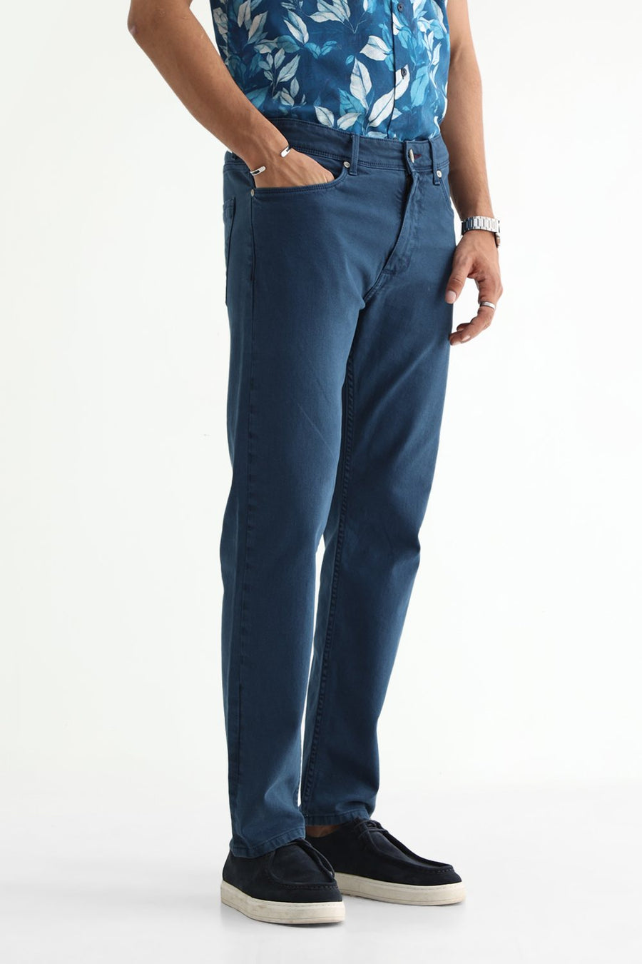 BASICS DRIFT FIT MAROON COTTON STRETCH PLAIN JEANS