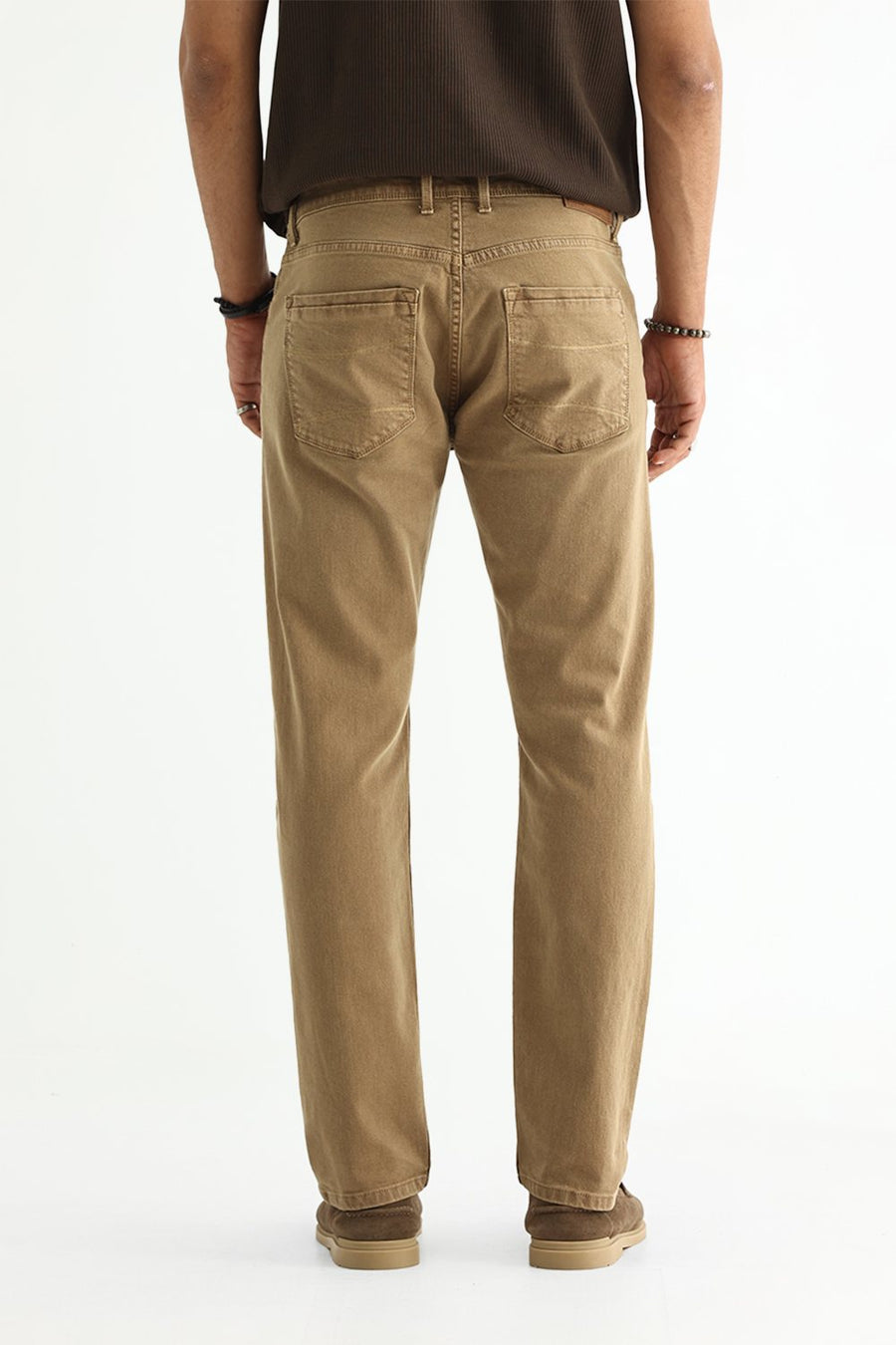 BASICS DRIFT FIT ECRU COTTON STRETCH PLAIN JEANS