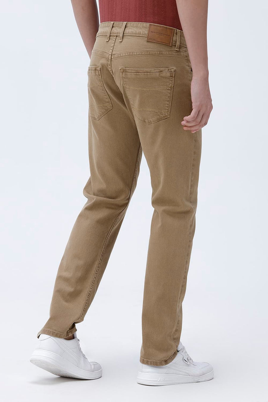 BASICS DRIFT FIT ECRU COTTON STRETCH PLAIN JEANS