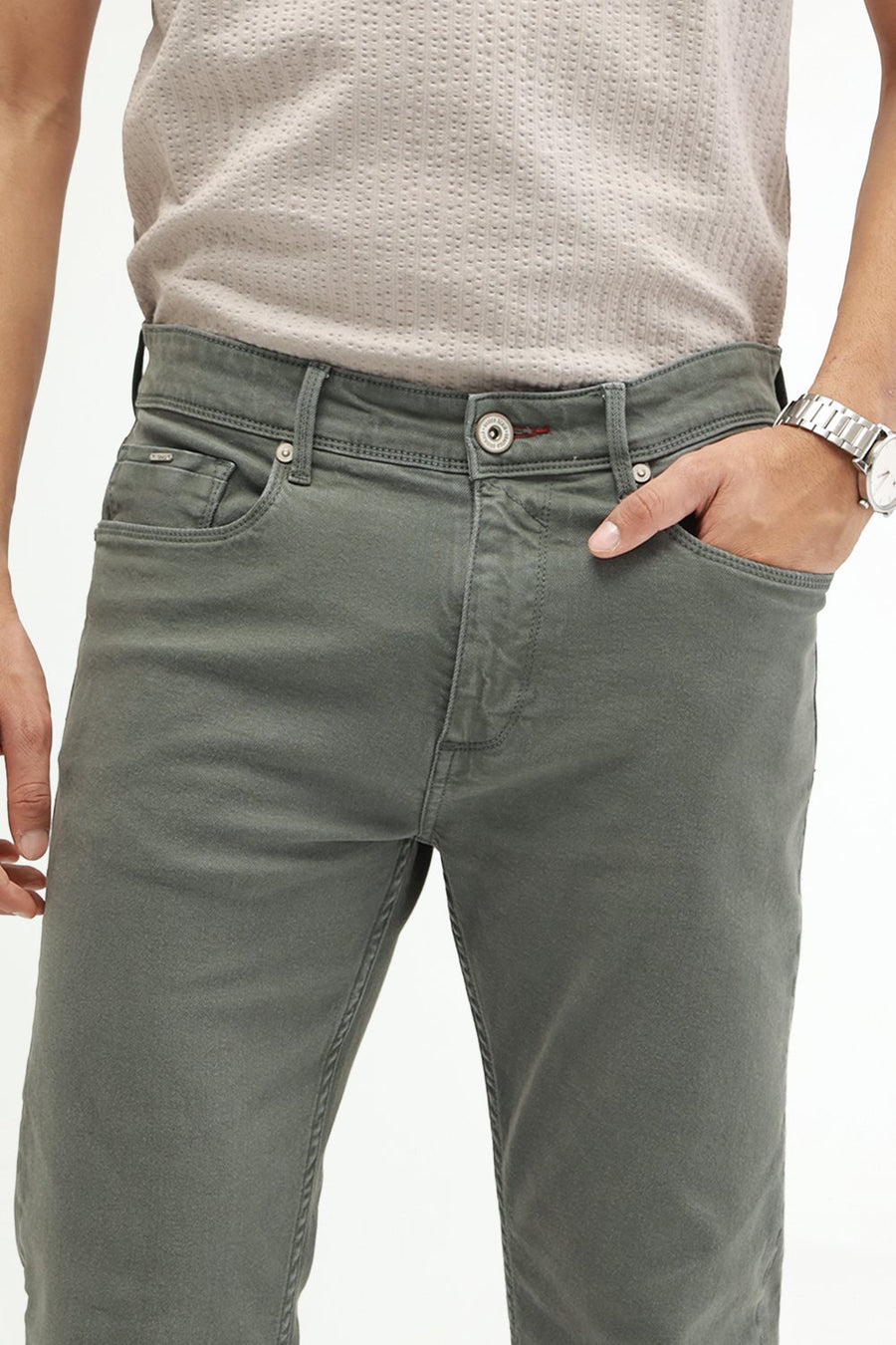 BASICS DRIFT FIT BLACK COTTON STRETCH PLAIN JEANS