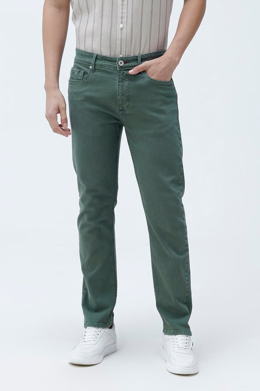 BASICS DRIFT FIT BLACK COTTON STRETCH PLAIN JEANS